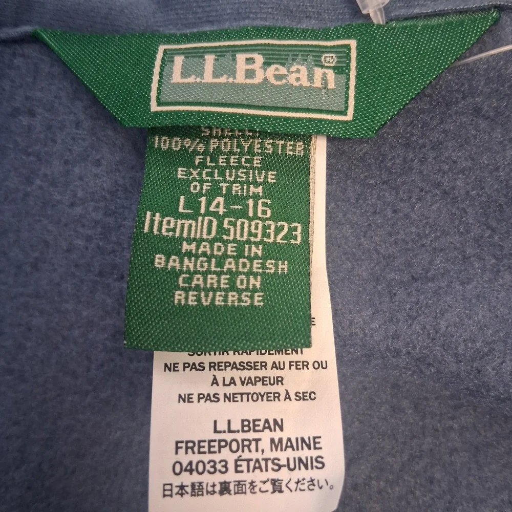 LLBean Kids Youth Fleece Lined Hooded Jacket Purple  Size 14 16 NEW WITH TAGS!